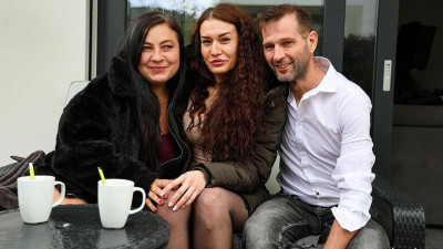 Big ass action with tough Christina Santes and Fiona Sweetyx from Grandparents X