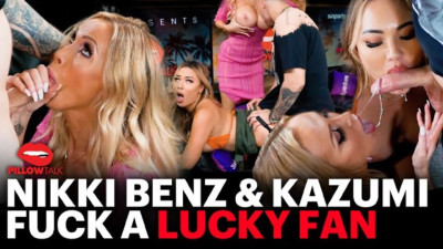 Watch cover-girl Nikki Benz and Kazumi's xxx