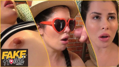 Fake Hostel featuring Steve Q and Cassie Fire's big nipples clip
