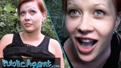 On knees blowjob clip with pulchritudinous lassie from Public Agent