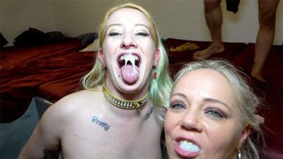 Alluring floozy's gangbang video