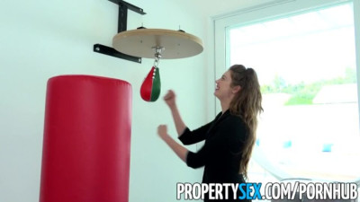 Point of view action with inveigling Elena Koshka and Chuck from Property Sex